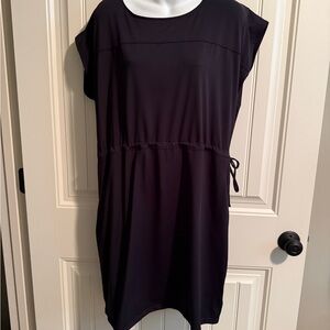 Columbia Simple Black Drawstring Waist Dress